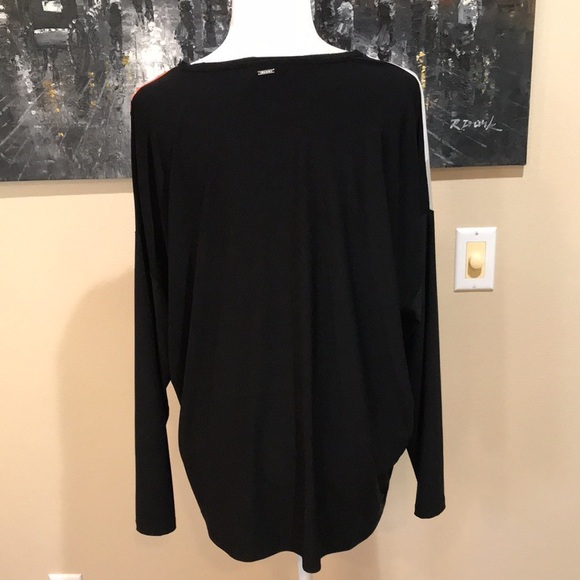 DKNY Black Floral Front Oversized Long Sleeve Top-No Size Tag See Measurements - Picture 2 of 11
